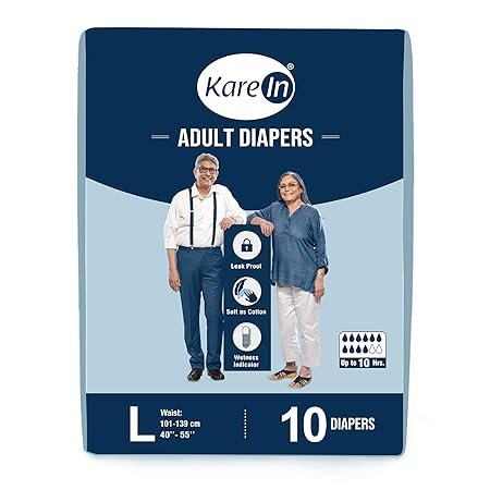 Karein Premium Sticky  Adult Diapers Unisex Pack of 10 Large