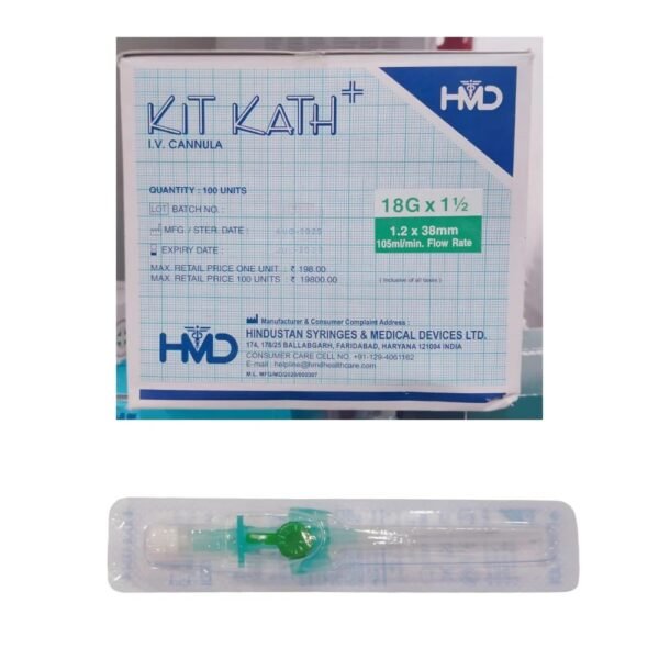 Kitkath IV Canula 18G Box of 100
