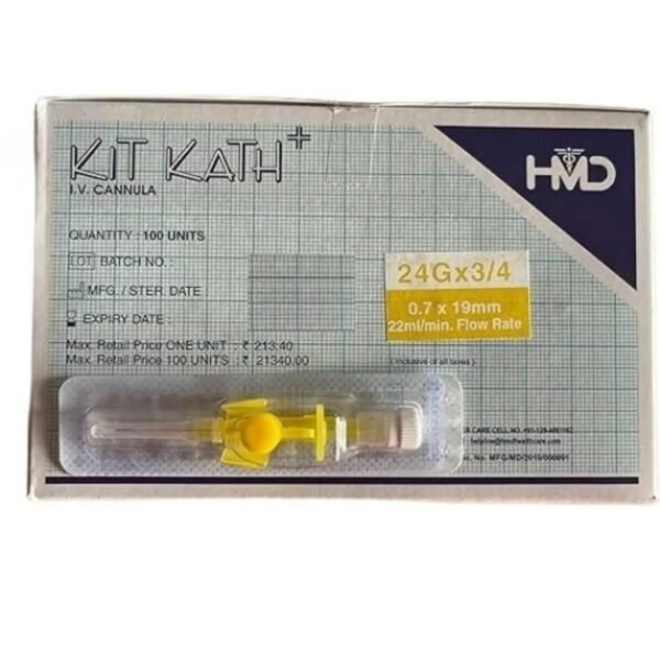 24G 1 Kitkath IV Cannula 24G Box of 100