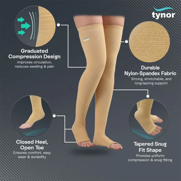 compression stocking mid thigh classic (pair)