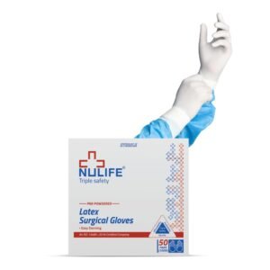 Nulife Latex Sterile Surgical Gloves Powdered 7.5 Pack of 50 Pairs