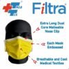 THEA-TEX  4Ply Ear Loop Mask (Box of 50) Yellow
