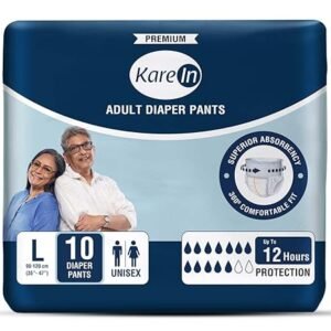 1 Karein Premium Pant style Adult Diapers Unisex Pack of 10 Large