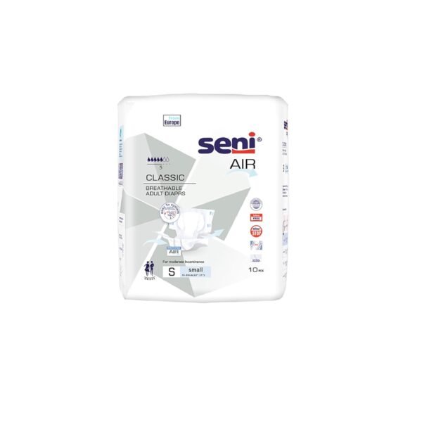 1 SENI Air Classic Breathable Adult Diapers - Small 10 Piece
