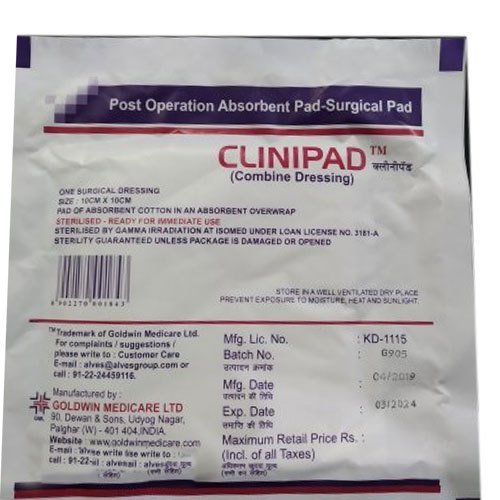 Goldwin Medicals Clinipad 10x10 cm Pack of 10
