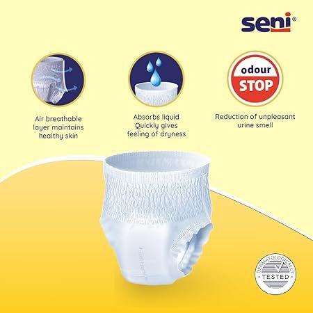 Seni Active Normal Breathable Pant Style  Adult Diapers XL  Pack of 10