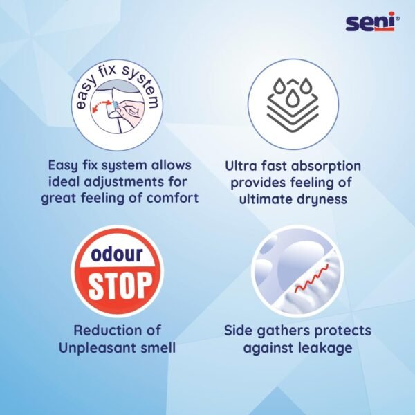 4 SENI Air Classic Breathable Adult Diapers - Small 10 Piece