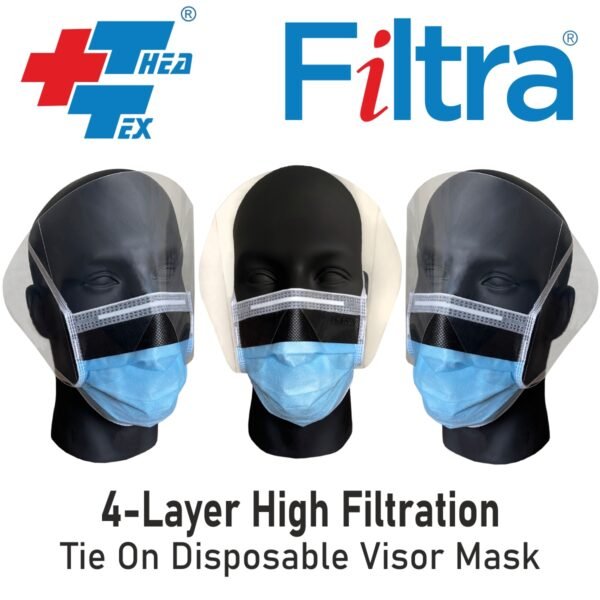 Thea-Tex 4-Ply Visor Shield Masks (Box of 50)