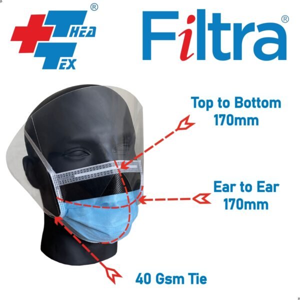 Thea-Tex 4-Ply Visor Shield Masks (Box of 50)