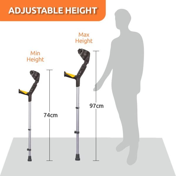 Vissco Astra Plus Crutch with Height Adjustable Elbow Support -0916AS