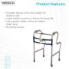 Vissco Dura Step Walker (Aluminium) with Wheel, Foldable Walking Aid-2939