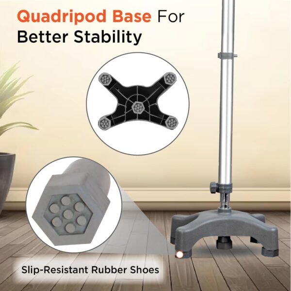 3 Vissco Astra Max Elbow Crutch Quadripod Base-Grey-0904/QS