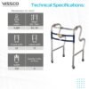 Vissco Dura Step Walker (Aluminium) with Wheel, Foldable Walking Aid-2939