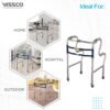 Vissco Dura Step Walker (Aluminium) with Wheel, Foldable Walking Aid-2939