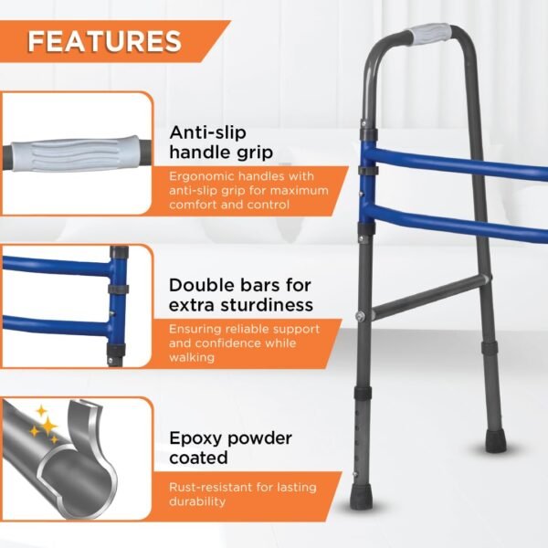 Vissco Medipedic Walker Plain (Double Bar)  Mild Steel -9934