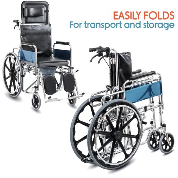 Rapid Surgicals 609 GC Reclining Wheelchair With Commode