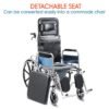 Rapid Surgicals 609 GC Reclining Wheelchair With Commode