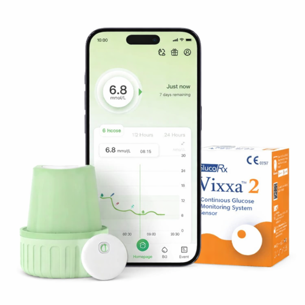 GlucoRx Vixxa 2 CGM Glucose Monitor Device