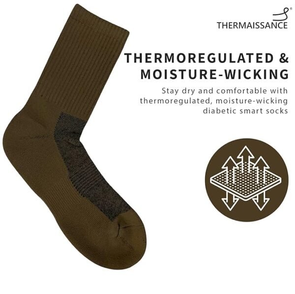 Smart Diabetic Socks for Men Women- Coyote Brown