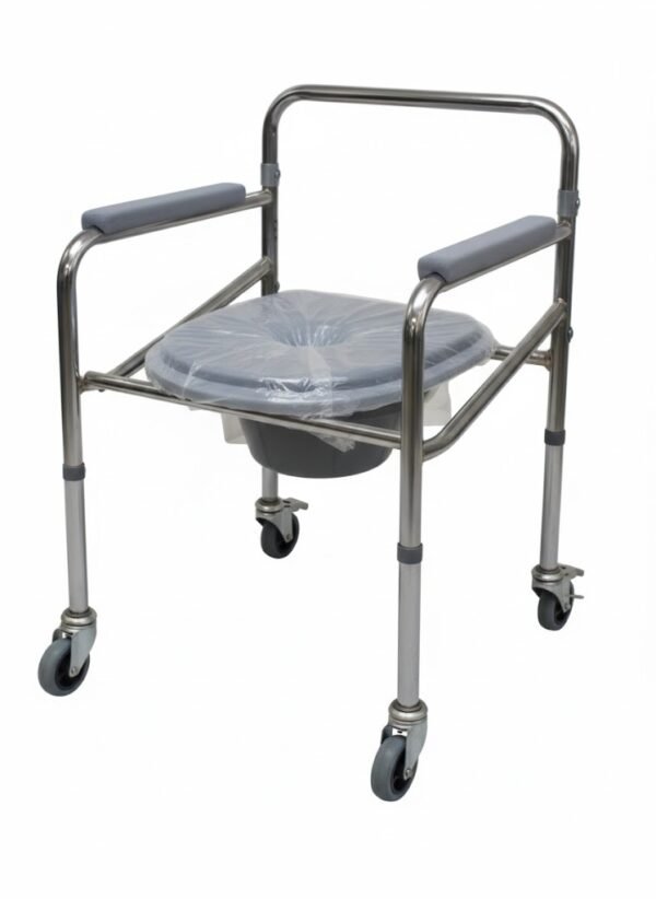 Mednami Commode Chair with wheel Footrust-696A